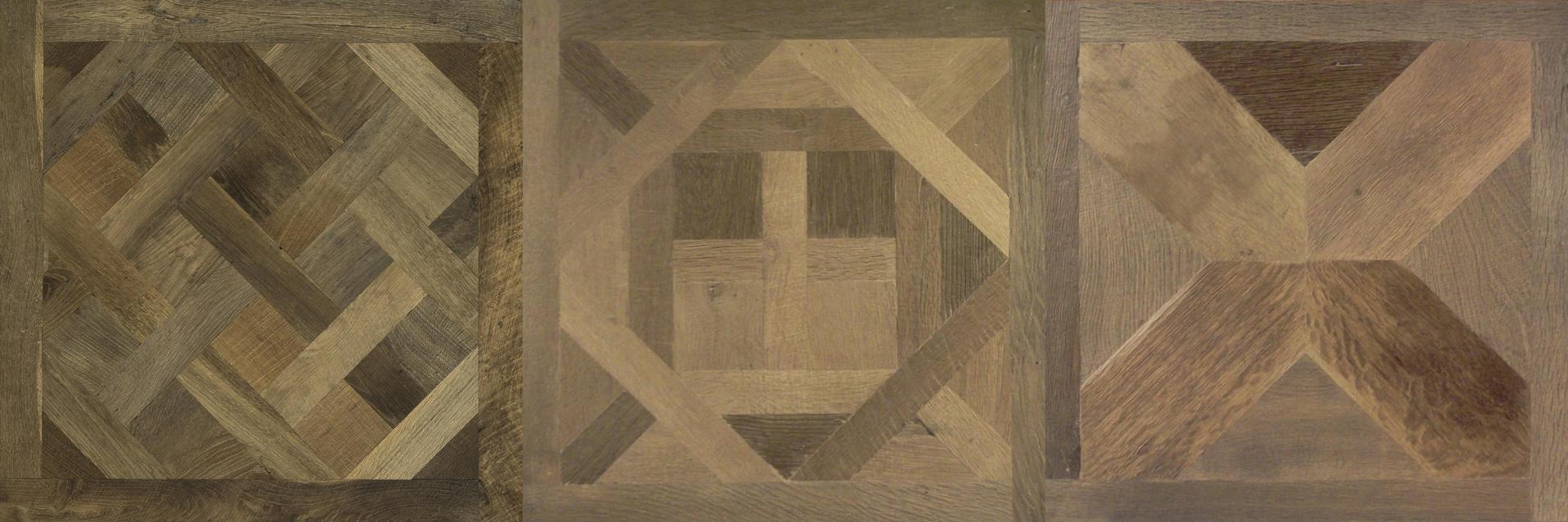 Square flooring in ancient wood